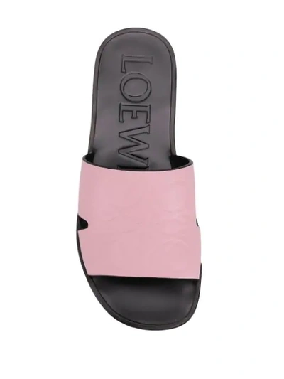 Shop Loewe Logo Slip-on Sandals - Pink