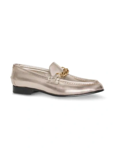 Shop Burberry The Metallic Leather Link Loafer