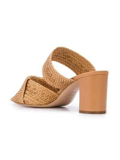 Shop Casadei Braided Strap Mules In Brown