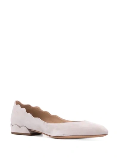 Shop Chloé Low-heel Ballerina Shoe In Grey