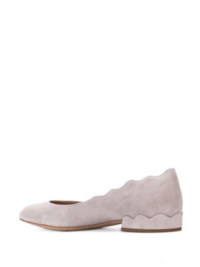 Shop Chloé Low-heel Ballerina Shoe In Grey