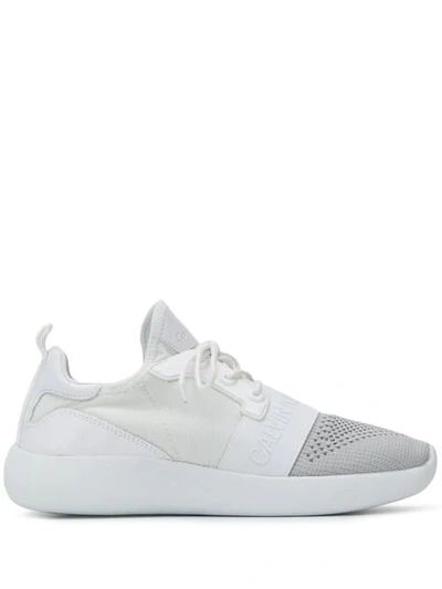 Shop Calvin Klein Jeans Est.1978 Mesh Panelled Sneakers In White