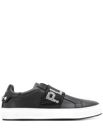 Shop Philipp Plein Logo Low-top Sneakers In Black