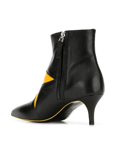 Shop Msgm Ankle Boots With Star Patch In Black