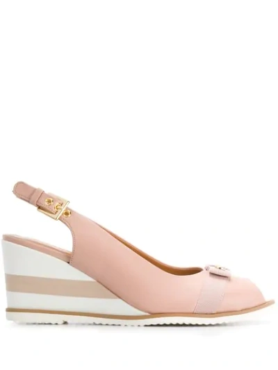 Shop Baldinini Peep Toe Slingback Pumps In Pink