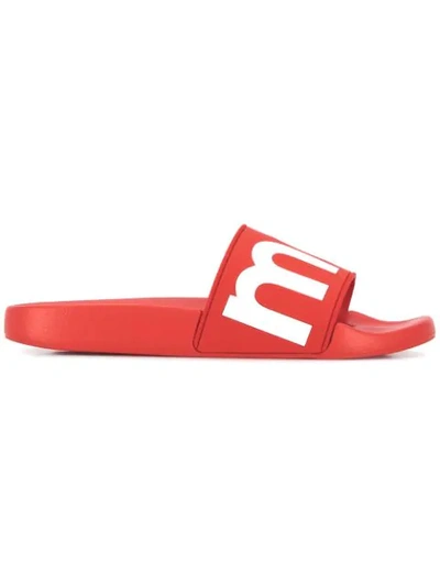 Shop Isabel Marant Howee Logo-embellished Slides In Red