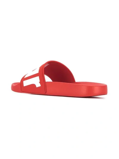 Shop Isabel Marant Howee Logo-embellished Slides In Red