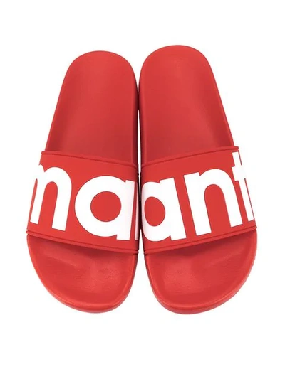 Shop Isabel Marant Howee Logo-embellished Slides In Red