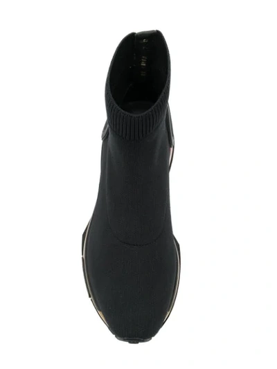 Shop Ferragamo Hi-top Sock Sneakers In Black