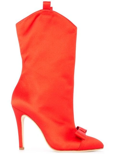 Shop Alessandra Rich Stiletto Boots In Red