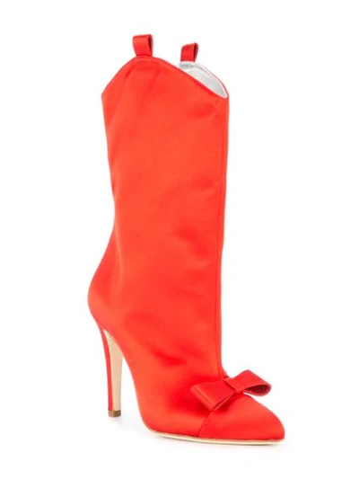 Shop Alessandra Rich Stiletto Boots In Red