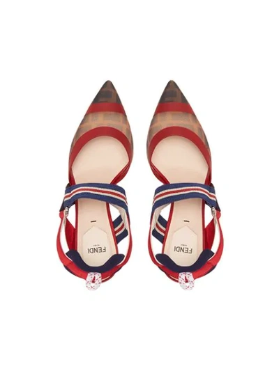 Shop Fendi Colibrì Ff Motif Slingback Pumps In Red