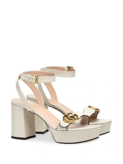 Shop Gucci Gg Platform Sandals In White