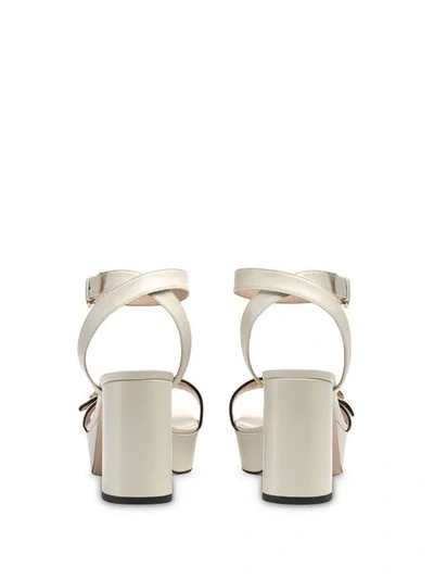 Shop Gucci Gg Platform Sandals In White