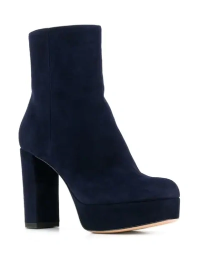 GIANVITO ROSSI CHUNKY HEEL BOOTS - 蓝色