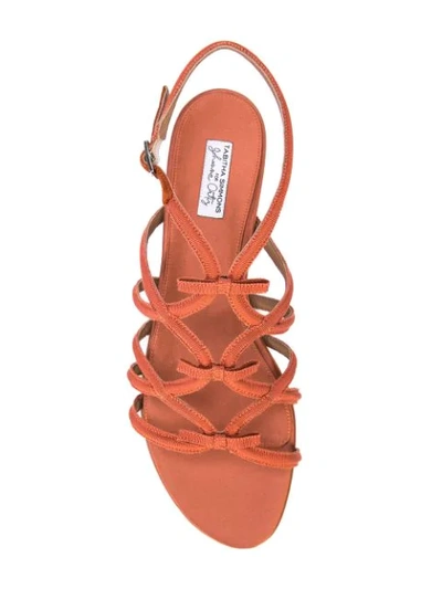 TABITHA SIMMONS STRAPPY FLAT SANDALS - 红色