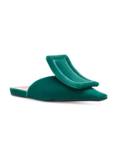 Shop Marni Geometric Mules In Green