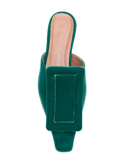 Shop Marni Geometric Mules In Green