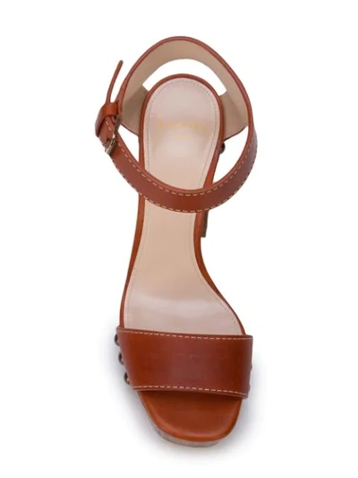 Shop Lanvin Stud Detail Sandals In Brown