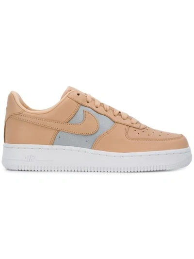 Shop Nike Air Sneakers In Beige Metallic Silver White