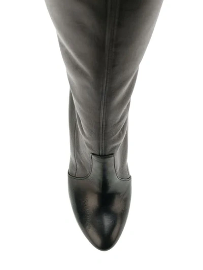 Shop Casadei Stiletto Thigh Length Boots In Black