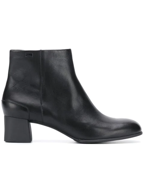 camper black ankle boots