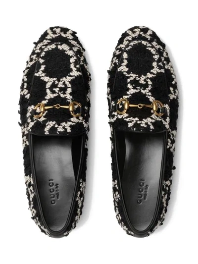 Shop Gucci Jordaan Tweed Loafers In Black