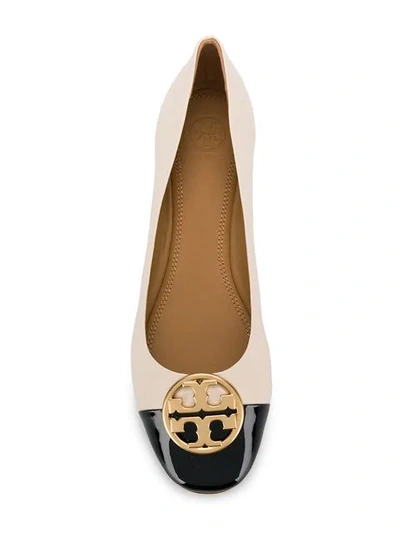 Shop Tory Burch Chelsea Cap-toe Ballerinas In Neutrals