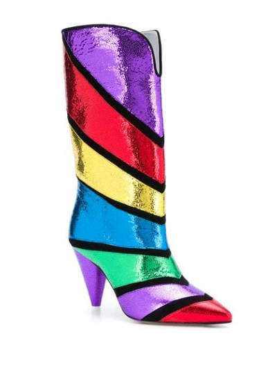 ATTICO RAINBOW PRINTED BOOTS - 黑色