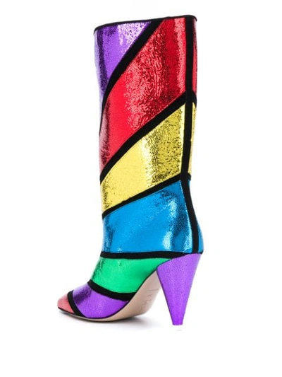 ATTICO RAINBOW PRINTED BOOTS - 黑色