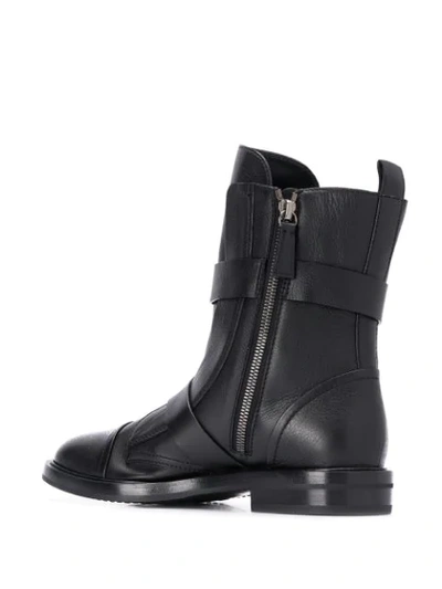 Shop Casadei Buckle Strap Boots In Black