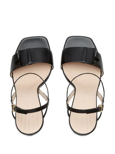 Shop Fendi Ffreedom Sandals In F152l-black+black+black+wh