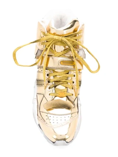 Shop Maison Margiela High-top Retro Fit Sneakers In Gold