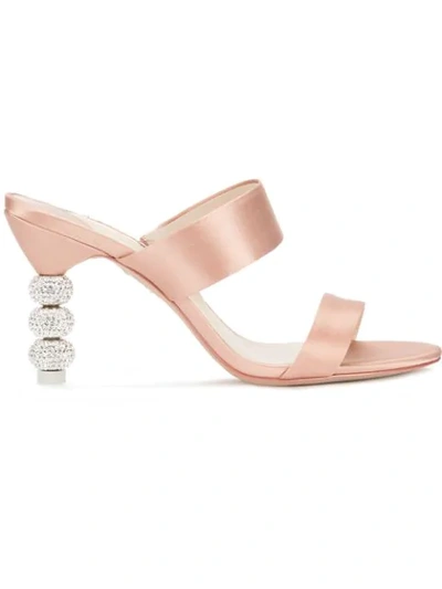 Shop Sophia Webster Embellished Heel Sandals - Pink
