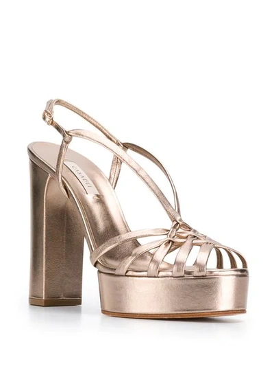 Shop Casadei Platform Sandals In Gold