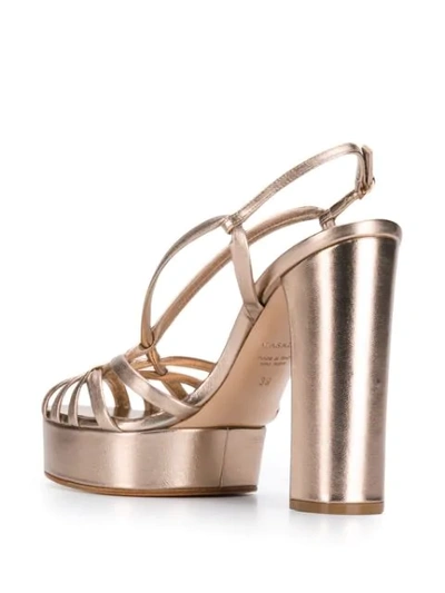Shop Casadei Platform Sandals In Gold