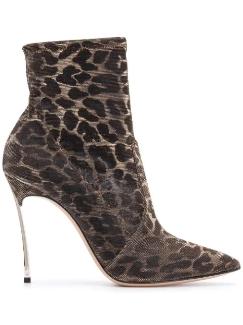 leather leopard print boots