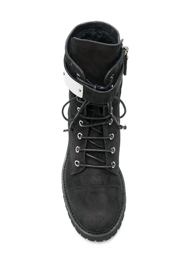 Shop Giuseppe Zanotti Regan Lace Up Boots In Black