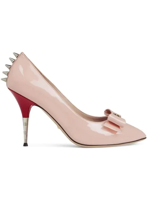 pink patent leather pumps