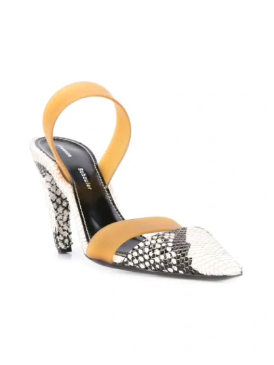 Shop Proenza Schouler Python Embossed Slingback Pumps In Black