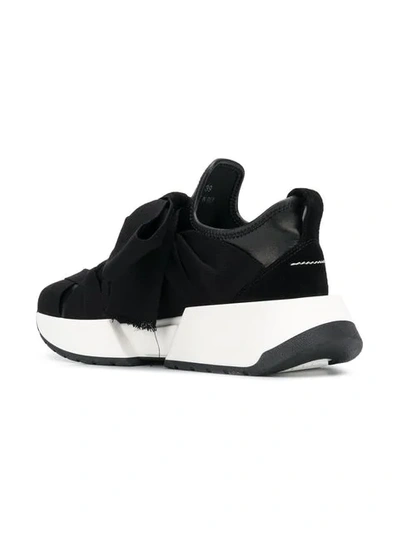 Shop Mm6 Maison Margiela Bow-ribbon Chunky Sneakers In Black