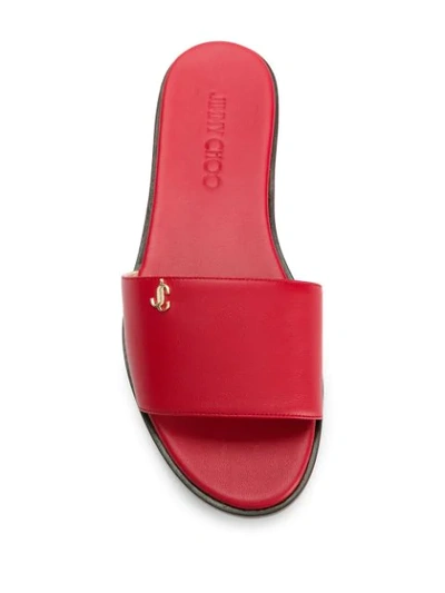 Shop Jimmy Choo Minea Flat Sandals In Red