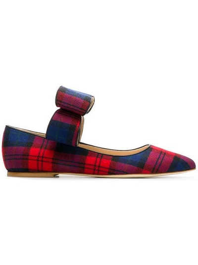 Shop Polly Plume Tartan Flats In Blue