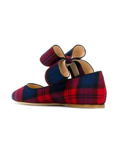 Shop Polly Plume Tartan Flats In Blue