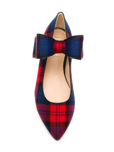 Shop Polly Plume Tartan Flats In Blue