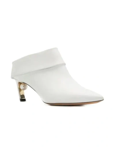 Shop Nicholas Kirkwood Mira Pearl Mule Booties In White