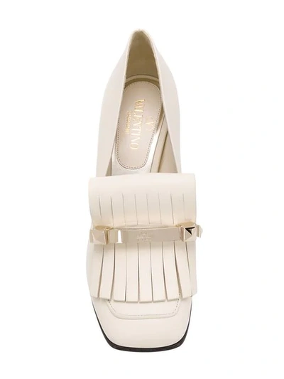 Shop Valentino Garavani Uptown Loafers In White