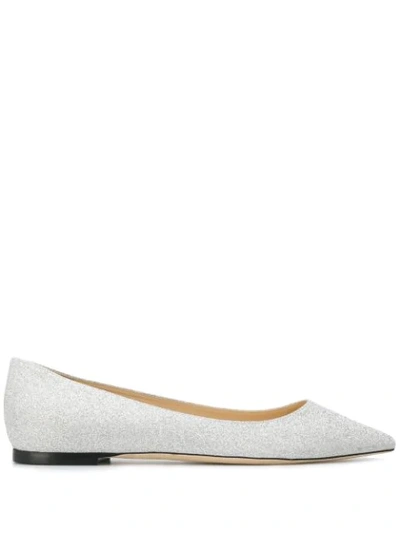 Shop Jimmy Choo Romy Ballerina Shoes In Silver