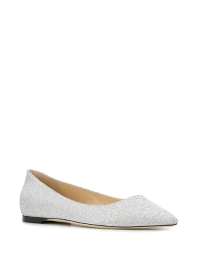 Shop Jimmy Choo Romy Ballerina Shoes In Silver