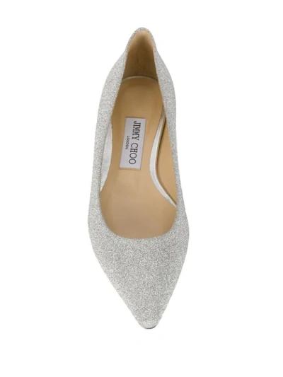 Shop Jimmy Choo Romy Ballerina Shoes In Silver